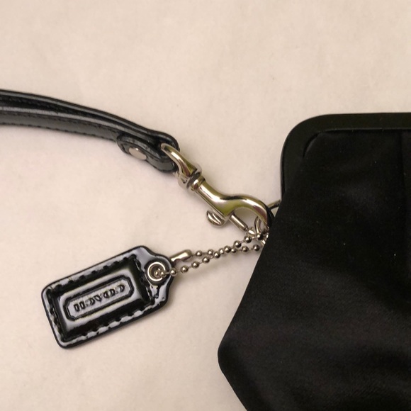 Coach Black satin evening clutch or wristlet - Picture 2 of 8